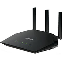 Netgear AX1800 4-Stream Dual-Band Wi-Fi 6 (802.11ax) Router Works With Nighthawk App (RAX10-100NAS) Black