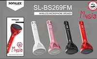 SONILEX  SL-BS 269FM Bluetooth Condenser Handheld Microphone Stand Speaker Audio Recording for Phones
