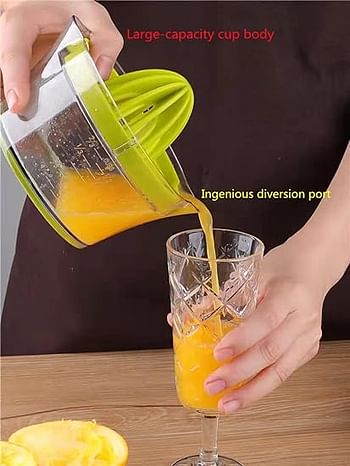 4 In 1 Multi-functional Manual Juicer Citrus Juicer Lemon Orange Juicer Manual Hand Squeezer with Built-In Measuring Cup and Grater