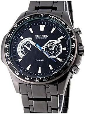 CURREN Men's Water Resistant Stainless Steel Chronograph Wrist Watch WT-CU-8020-B - 43 mm - Black