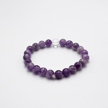 Natural Amethyst and One Turquoise Crystal Bracelet