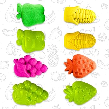 UKR Play Sand Moldable Sand Set Art & Craft Sand Kit Toy for Kids Sensory Play Age 3+ Fresh Fruit