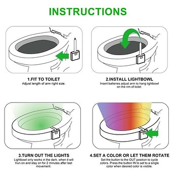 Motion Sensor Night Light Automatic 8 Color Changer LED