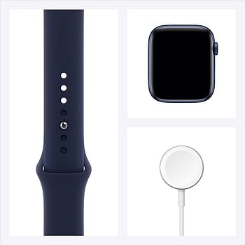 Apple Watch Series 6 GPS + Cellular, 44mm Blue Aluminium Case with Deep Navy Sport Band