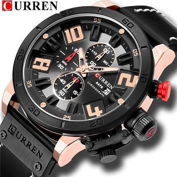 CURREN 8312 Men ,Japan Quartz Movement Watch Fashion&Casual Leather Band Business Watch Auto Date