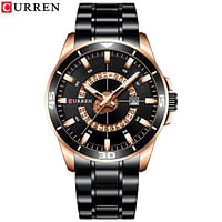 Curren 8359 Original Brand Stainless Steel Band Wrist Watch For Men / Black