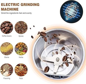 304 Stainless Steel Household Grinder Electric Pepper Grinder Multi-Function Grinder Low Noise Design Compact Size