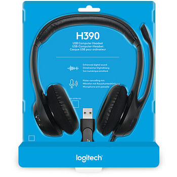 Logitech Headphone H390 USB Computer (981-000014) Black