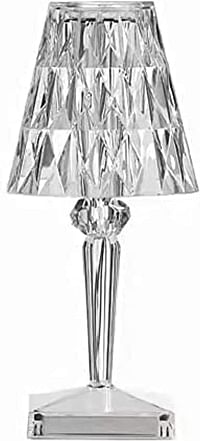 Decorative Crystal Lamp for Living Room/Bedroom, LED Night Light Bedside Lamp with USB Charging Port.