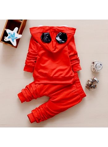 Mouse 3 Pcs Hooded Jacket Shirt and Trouser For Boys Girls Cartoon Theme Party Costume Dress Birthday Gift Red 13-18 Months