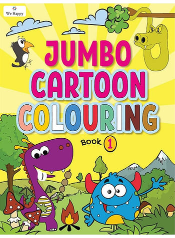 We Happy Jumbo Cartoon Coloring Book, Funny and Crazy Drawings for Kids 3+ Age (Book 1)