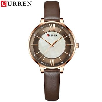 CURREN 9080 Ladies Watch Fashion Charming Quartz Wristwatch Brown