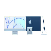 Apple 2021 iMac (24-inch, Apple M1 chip with 8‑core CPU and 8‑core GPU, 4 ports, 8GB RAM, 256GB SSD) - Blue color with box