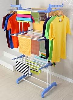 3-Layers Stainless Steel Clothes Hanger Multicolour