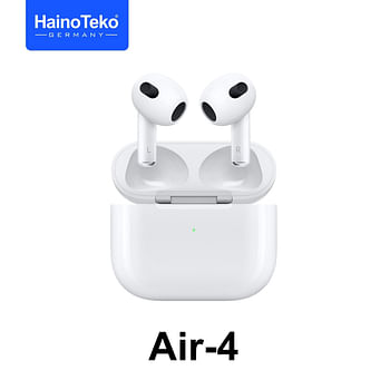 Haino Teko Air 4 True Wireless Earbuds Bluetooth Earphones with Clear Calls Noise Reduction Touch Sensor Super Battery Display Battery Heavy Bass - White