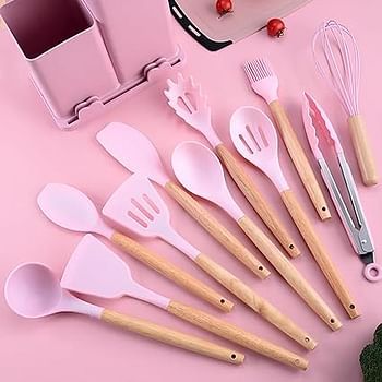 19 pcs Silicone Kitchen Spatula Set Cooking Utensil Set Non-Stick & Non-Toxic Cooking Tools,Kitchen Tools, Silicone Cooking Utensils, Includes Tongs, Spatula, Turner, Ladle - random color