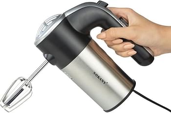 Sokany Sk-6621 Hand Mixer Blender 800 Watts - Black and Silver