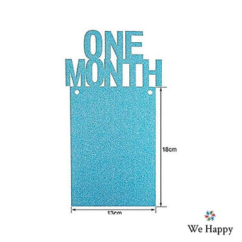 New Born to Twelve Months Birthday Photo Frame Banner for Parties | Memorable Gift Idea Amazing Photoshoot Decoration - Blue