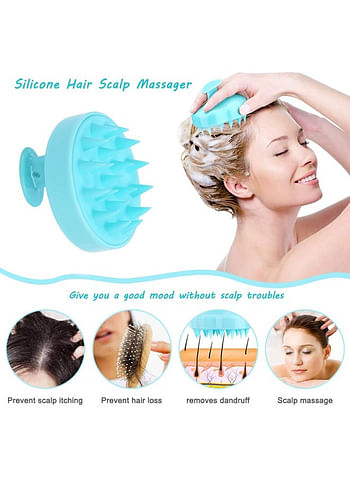 Head Body Massager With Silicone Bristles Brush for Effective Hair Cleaning and Scalp Exfoliation Shampoo Hair Washing Comb Assorted Colors