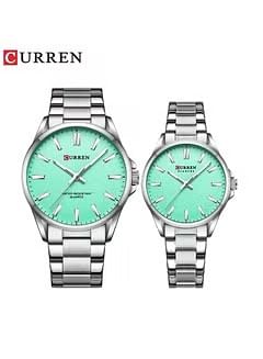 Curren 9090 Fashion Lovers Couple Handwatch غير القابل للصدأ حزام حركة كوارتز اليابانية ساعات تعيين مقاوم للماء