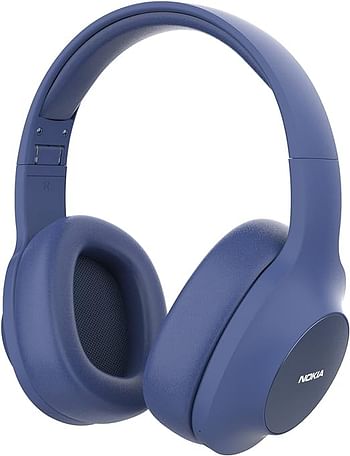 Nokia E1200 Essential Wireless Headphones, On-Ear Headphones with Foldable Headband, Bluetooth 5.0 Compatible, 40Hrs Wireless Playtime-White