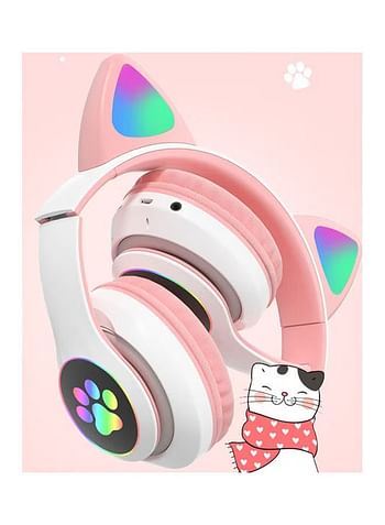 Over Ear Music Glowing Cat Ear Headphones - Multicolor