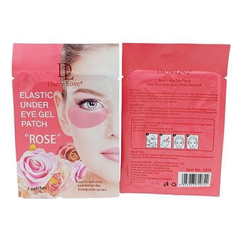 Darry Love Elastic Under Eye Gel Rose 2 Patches (Pack 3 - 6 Patches), Remove Dark Circle, Hydrate Eye Skin, Firming under eye skin