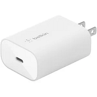 شاحن حائط Belkin Boost Charge 25W USB Type-C PD 3.0 مع PPS متوافق مع iOS + Android (WCA004dqWH) أبيض