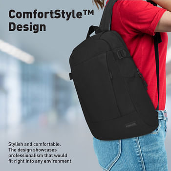 Promate Laptop Backpack, Premium Comfortable 15.6” Laptop Backpack with Secure Zippers, Side Pockets, Padded Straps and Lightweight Design for MacBook Pro, MacBook Air, iPad Air, Dell XPS 13, Birger.Black