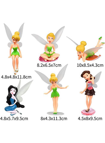 We happy Fairy Doll Inspired 6 PCs Action Figure Model Toys Collectables Pretend Play Set Perfect for Home Office and Cake Decor