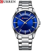CURREN 8429 Stainless Steel Analog Watch For Men - Silver & Blue