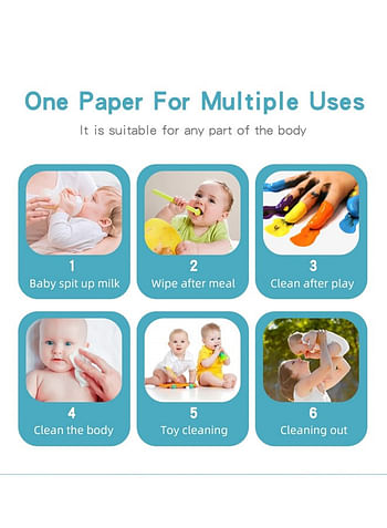 Pack of 2 Baby Wipes Soft and Gentle Cleansing Wet Towels Alcohol Free, and Perfect for Sensitive Skin 80 Pcs each .