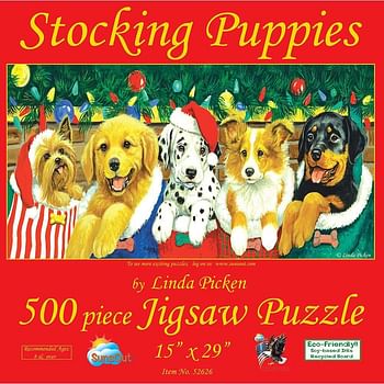SunsOut Stocking Puppies a 500-Piece Jigsaw Puzzle by Inc.