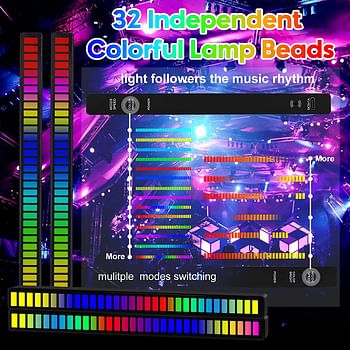 Music control rechargeable rgb light 4 pcs combo