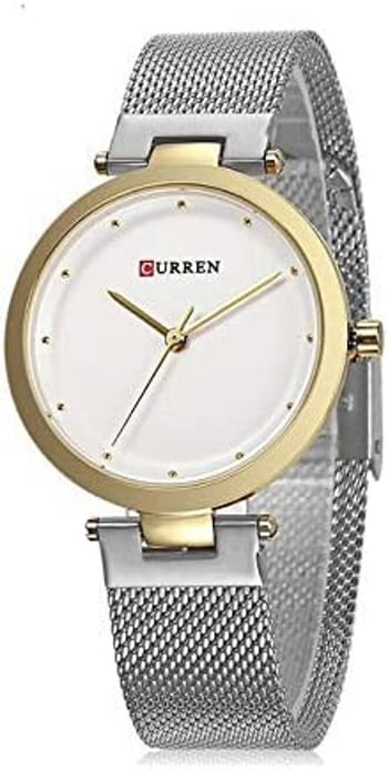 CURREN 9005 Original Brand Mesh Band Wrist Watch For Women With.