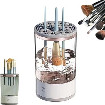 Electric Makeup Brush Cleaner New Automatic Spinning Makeup Brush Cleaner, Cosmetic Brush Cleaner For All Size Makeup Brushes, Makeup Brush Cleaner Machine with Brush Clean Mat