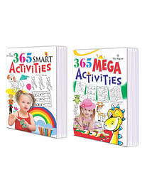 Pack of 2 We Happy 365 Mega and Smart Activities Books Educational and Fun Learning Activity for Kids with different Challenges Drawings and Enjoyable Games