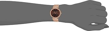 Michael Kors MK3217 Women's Darci Crystal Accented Bezel Brown Dial Rose Gold Steel Bracelet Watch