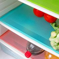 4 Pack Washable Refrigerator Mats, Shelves Drawer Table Mats Refrigerator Liners for Shelves