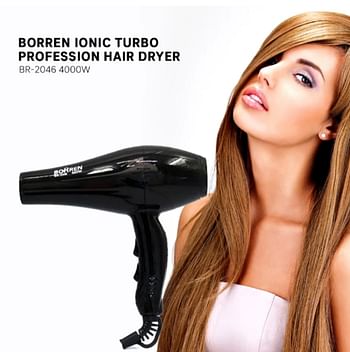 Borren Ionic4000W Turbo Professional Hair Dryer BR-2046/Black