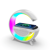 Bluetooth Speaker with FM Radio RGB Light Table Lamp Wireless Charger LED Smart Wake Up Light 15W Wireless Charging Loud Speaker for Home Decoration...