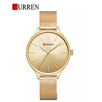 CURREN 9024 Original Brand Stainless Steel Band Wrist Watch For Women Gold