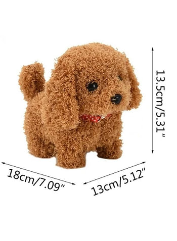 We Happy Plush Puppy Dog Toy, Electronic Interactive Mini Pet with House - Walking, Barking, Tail Wagging Companion Set, Comes in Assorted Colors