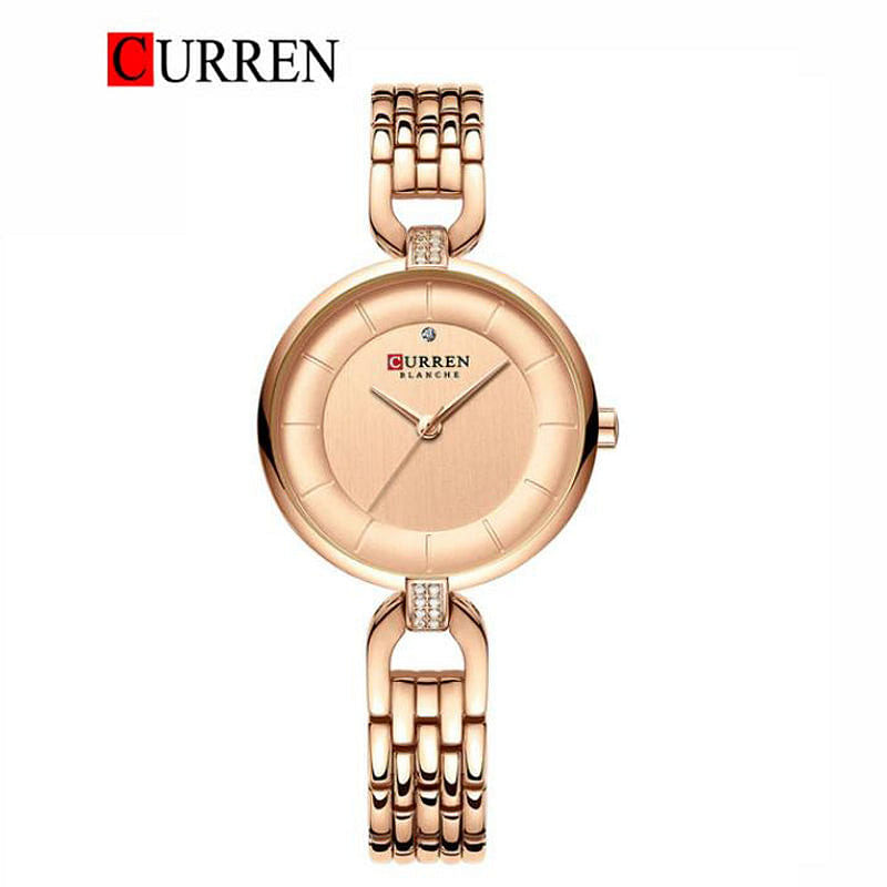 Curren 9052 Original Brand Stainless Steel Band Wrist Watch For Women / Gold