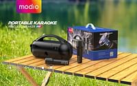 Modio portable wireless speaker Karaoke with DJ Laser light and Two mic