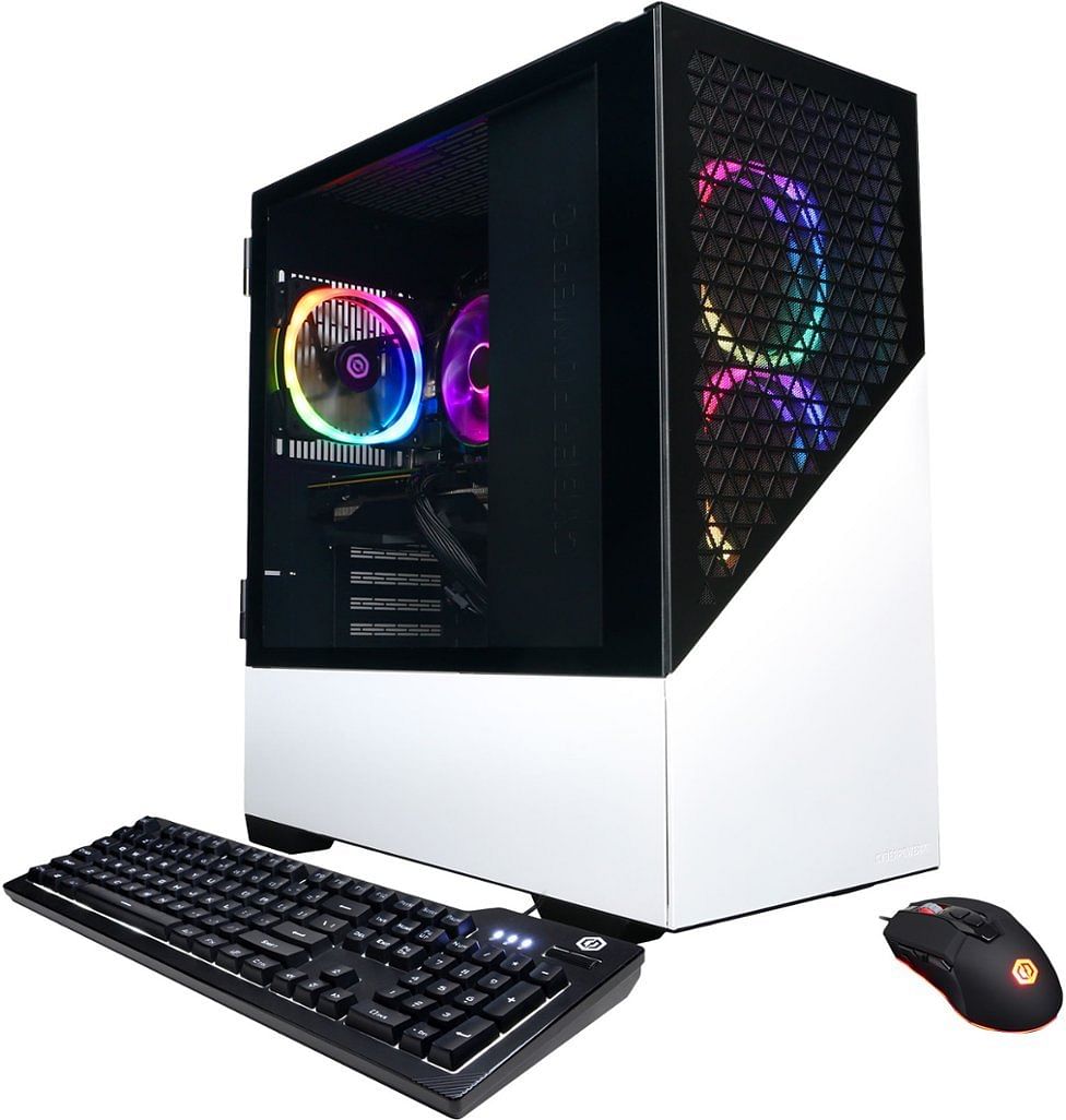 CyberPowerPC Desktop PC GMS AMD Ryzen7 16GB Ram 2TB SSD (GMA5400BSTV10) White Windows 11