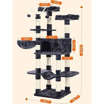 Cat Tower With Multi Level Resting Point - 50x50x164cm