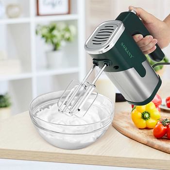 Mini Food Mixer with Dough Hooks Electric Kitchen Blender Chrome Egg Beater Portable Bakery 800W