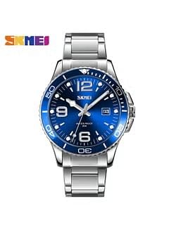 SKMEI Men Fashion Watch Waterproof Date Stainless Steel Men Watch 9278 blue