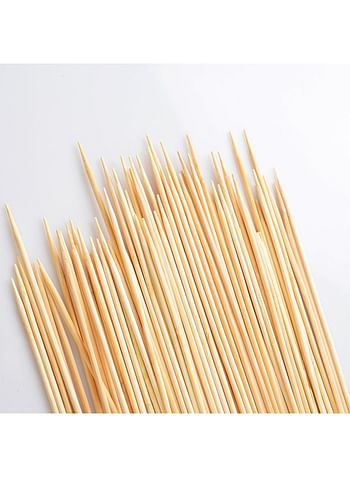 100 Pcs BBQ Skewers 10 inch Multi-Purpose Sticks for Fruits, Kebabs, Grill, Campfire, Suitable for Kitchen, Party, Food Catering and Crafting